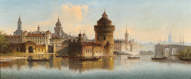 Landscape of the Seine by Johann Wilhelm Jankowsky, oil on canvas