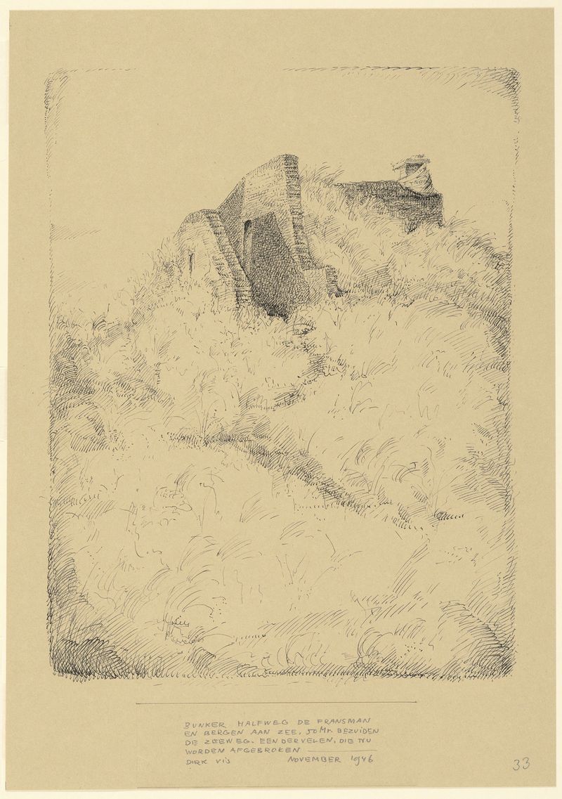 Landscape with a bunker, oil painting by Dirk Vis