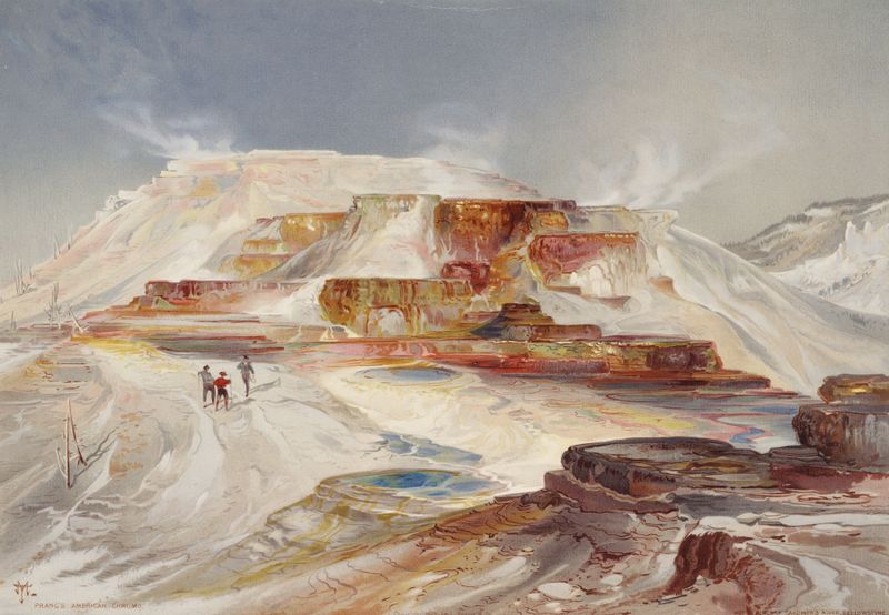 Hot Springs of Gardiner’s River, óleo sobre tela de Thomas Moran