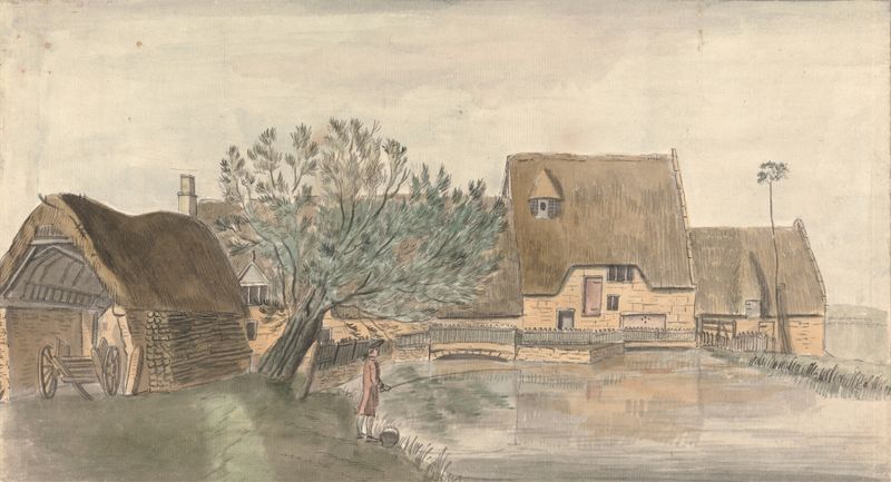Landscape of Nun Mill by Capt. Francis Grose, depicting a tranquil river and lush greenery