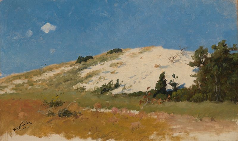 Cape Cod, Sand Dune by Herman Hartwich, Impressionism, depicting a serene landscape with soft beige and blue tones.