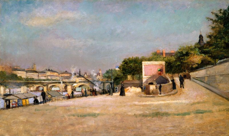 Paisagem impressionista de pontes de Paris por Edouard Crémieux