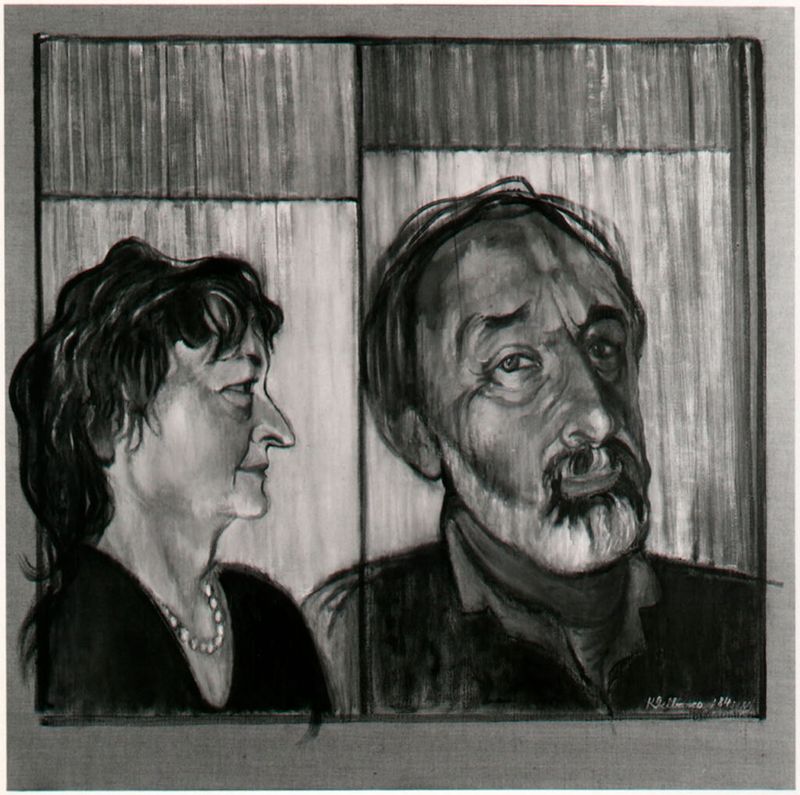 Pintura figurativa a óleo de Kurt Delbanco com Phyllis Hazell Bott e Raoul Bott