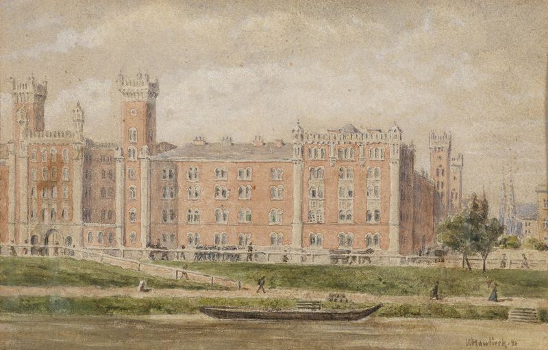 Post-Impressionism artwork depicting Rossauerkaserne by Vincenz Havlicek