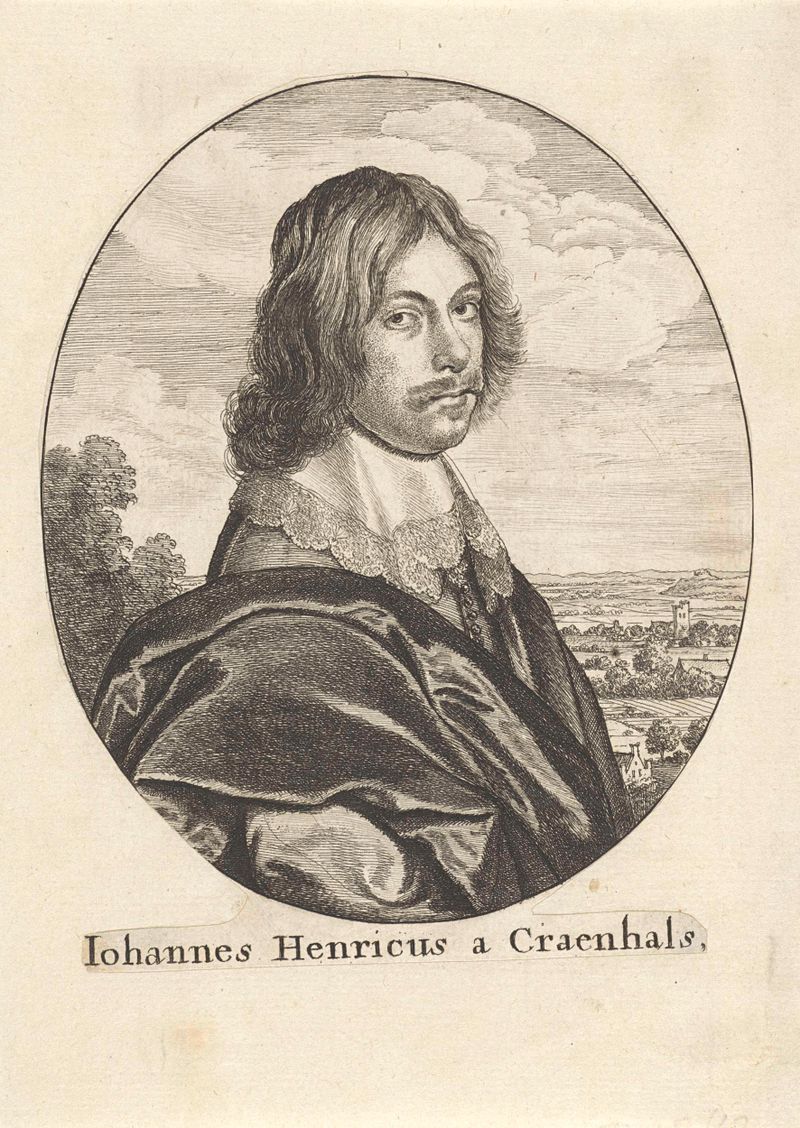 Retrato de Johannes Henricus van Craenhals, grabado de Wenceslaus Hollar