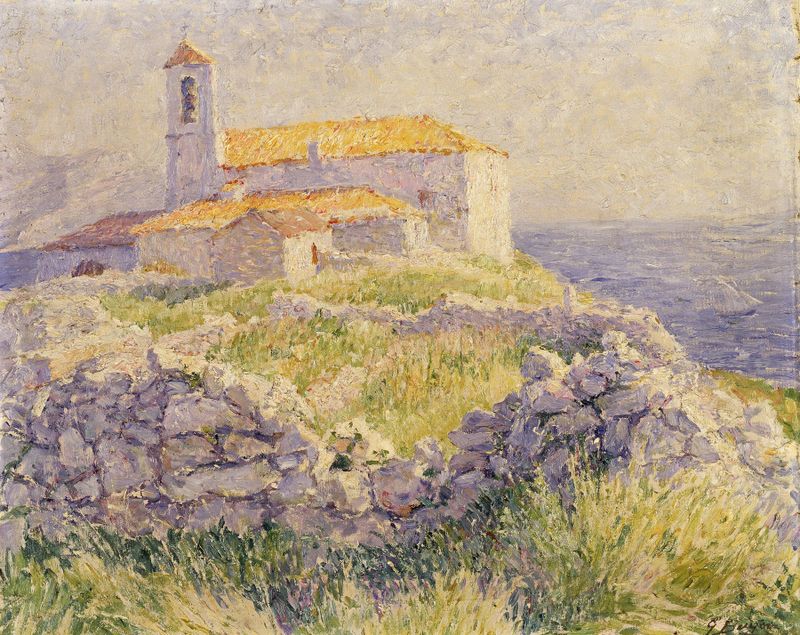 Chapel of the Poorhouse in Saint-Jean-Cap-Ferrat by Georges Léon Ernest Buysse, oil painting