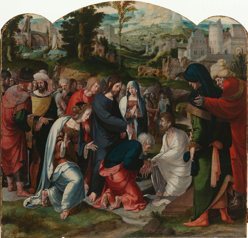 The Raising of Lazarus, oil on panel by Aertgen Claesz van Leyden
