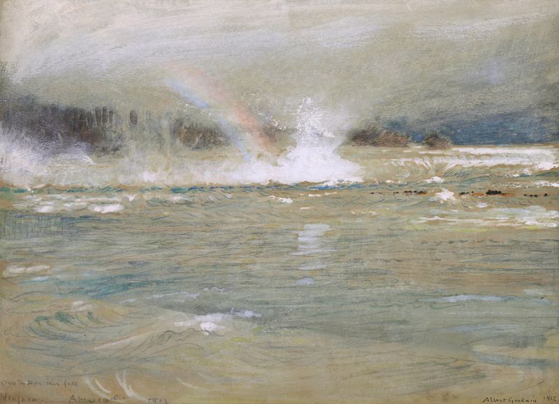 Aquarela de Albert Goodwin representando a Horseshoe Fall em Niagara.