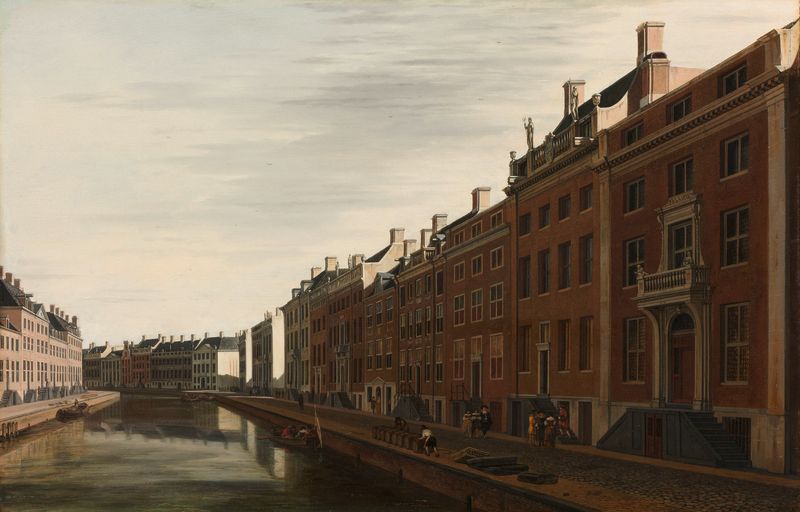 Cityscape of Amsterdam's Herengracht, oil on panel by Gerrit Berckheyde