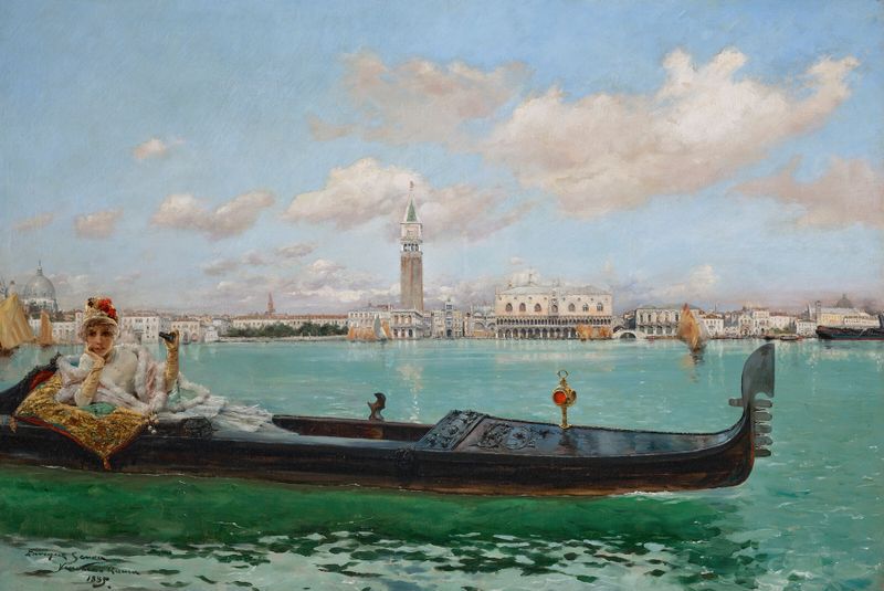 An observer on the Venetian Lagoon, óleo sobre tela de Enrique Serra Auqué
