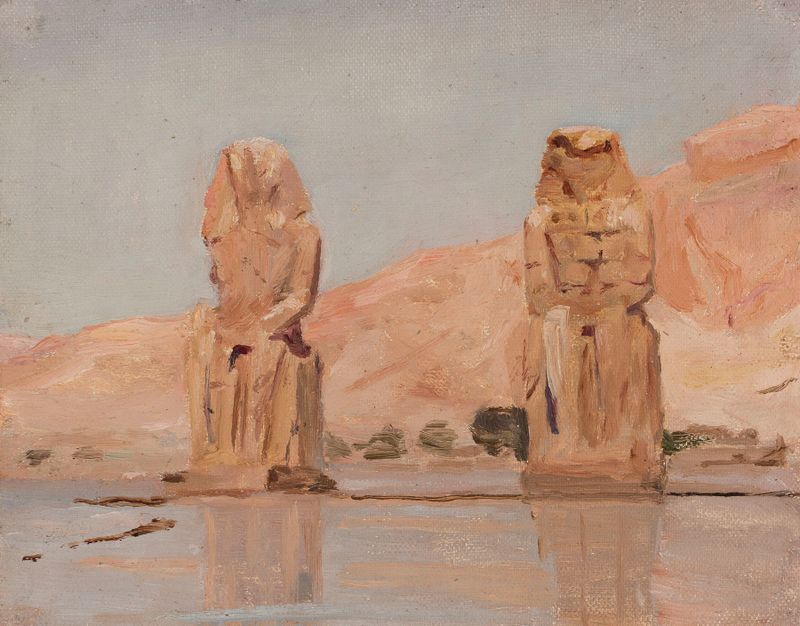 Dos estatuas iluminadas suavemente, obra figurativa de Jan Ciągliński, 1903