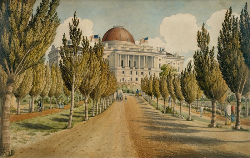 View of the Capitol de Charles W. Burton, óleo sobre lienzo