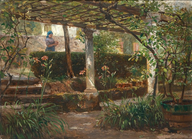 Tiger lilies in vibrant colors, oil on canvas by Hugo Charlemont