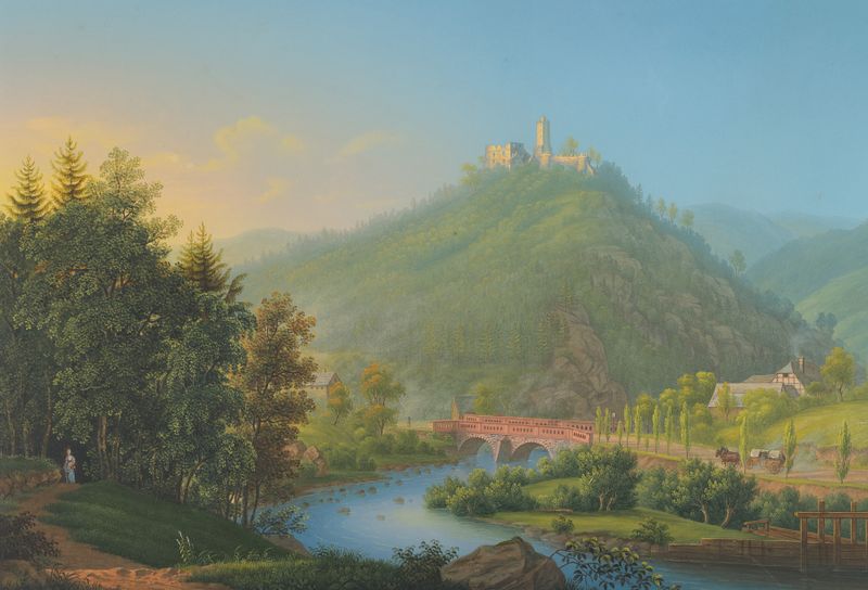 Landscape of the Weistritz River Valley by Johann Heinrich Bleuler, late 18th–19th century