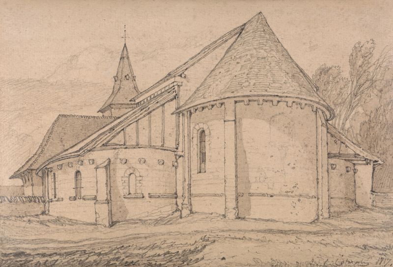 Leste da Igreja Abacial de São Paulo em Rouen, aquarela sobre papel de John Sell Cotman