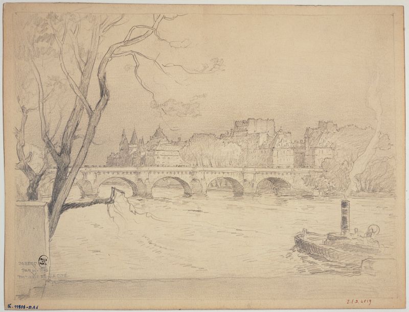 Le Pont-Neuf et la Cité by Ferdinand Boberg, oil on canvas showing the iconic bridge and cityscape.