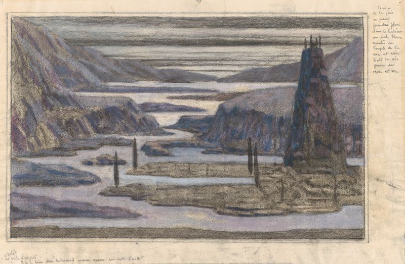 Landscape by Herbert Crowley, depicting a horizon with earth tones and a soft sky, unknown medium