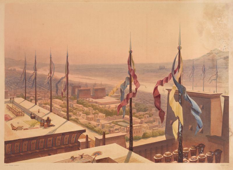 Arquitectura de Thebes por Hector Horeau, 1841, medio desconocido