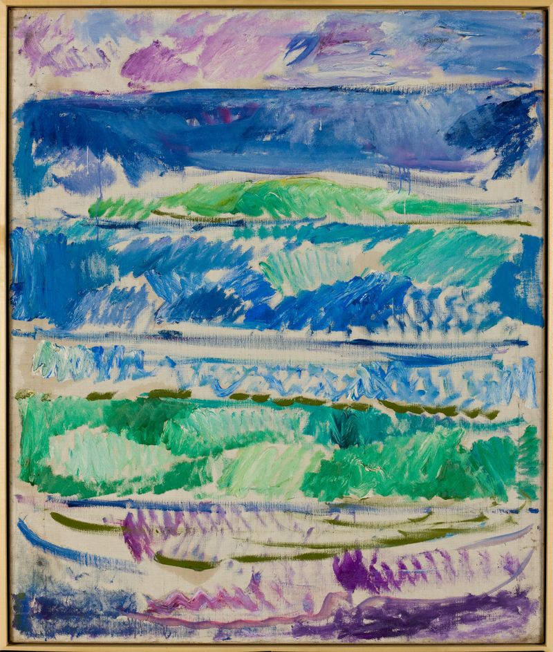 Waves de Edvard Munch, óleo sobre tela que retrata ondas oceânicas tumultuosas