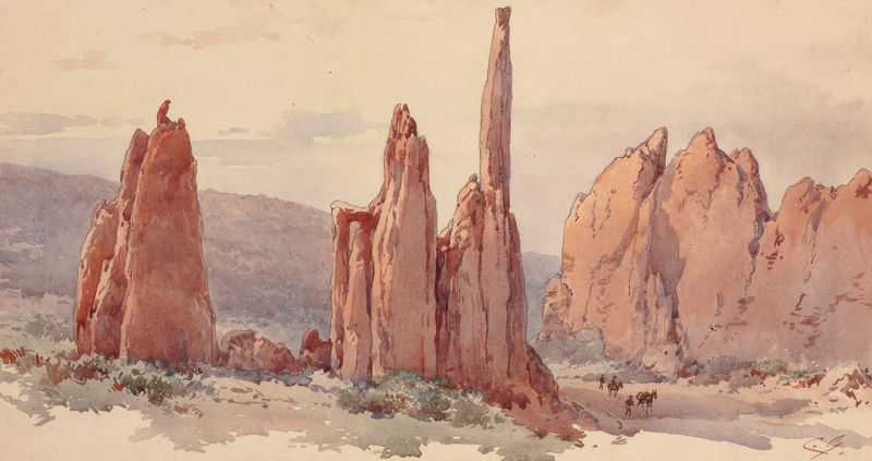 Garden of the Gods de Charles Graham, óleo sobre tela representando uma paisagem serena.