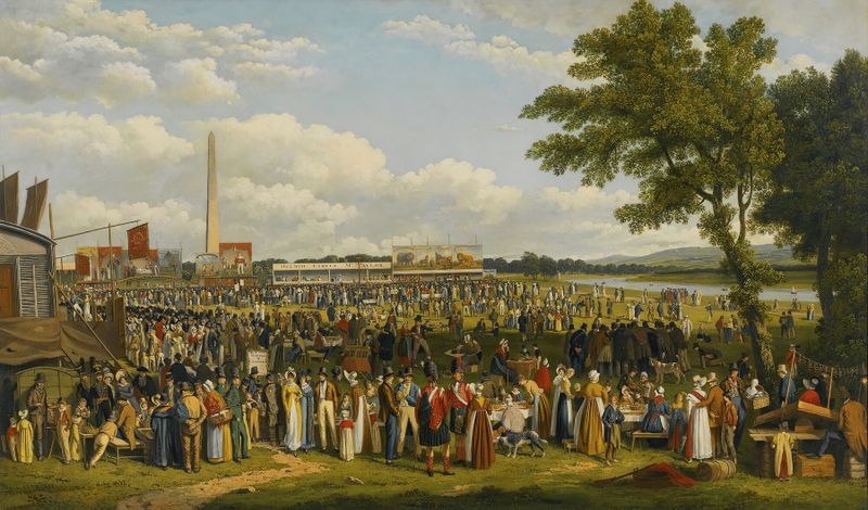 Escena de feria en óleo sobre lienzo de William Turner De Lond