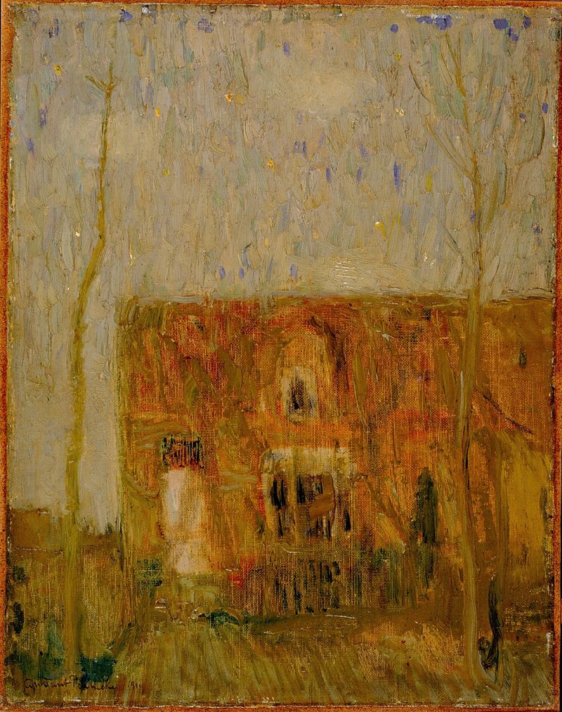 Huis by Constant Permeke, expressionism, depicting a house with textured brushwork