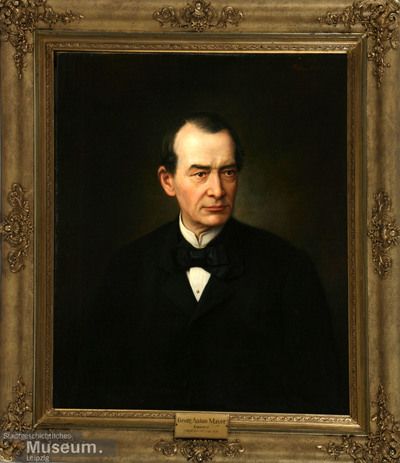 Retrato de um homem com chapéu de Hermann Ludwig Heubner, pintura a óleo