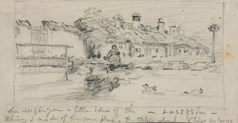Lustheim de Otto Henry Bacher, Impressionismo, retratando uma paisagem serena com tons suaves.