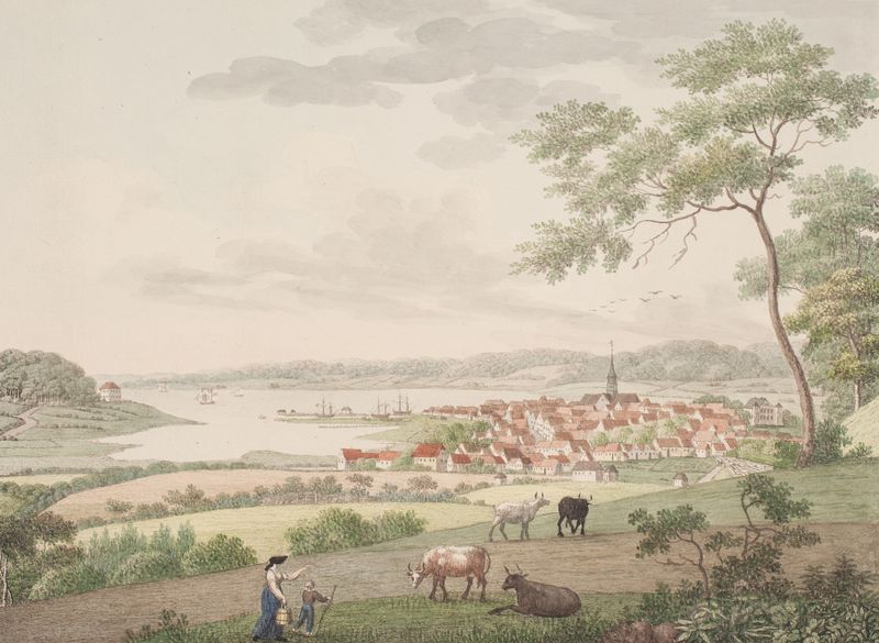 Obra figurativa de Søren L. Lange, retratando uma figura solitária em uma paisagem borrada, óleo.