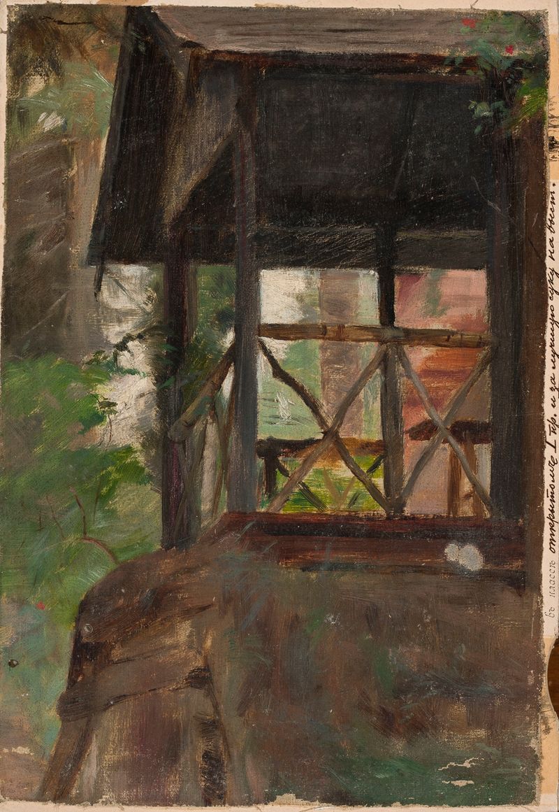 Paisagem com luz dourada de Jan Ciągliński, óleo sobre tela