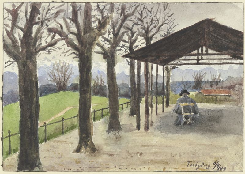 Landscape view from Tutzing, oil painting by Fritz Hauck