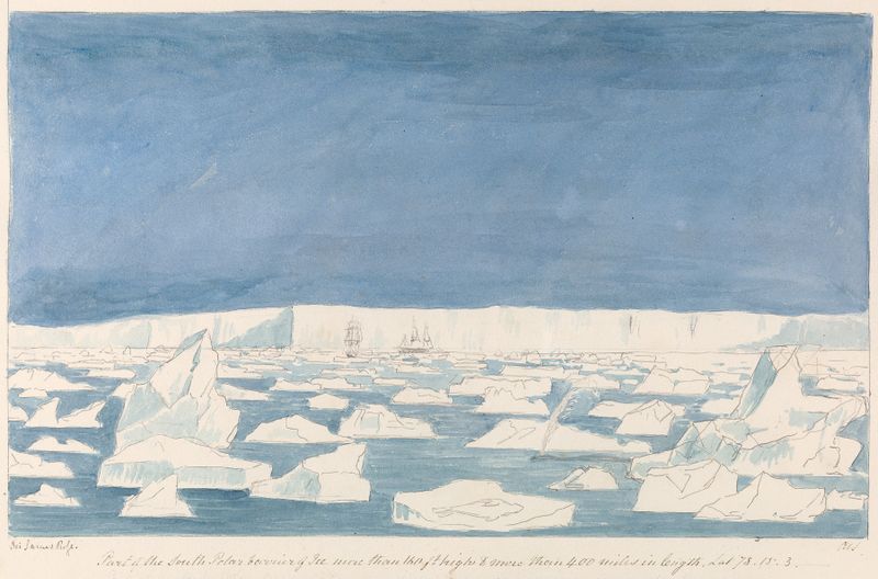 Paisagem retratando uma barreira de gelo de Charles Hamilton Smith, meio desconhecido
