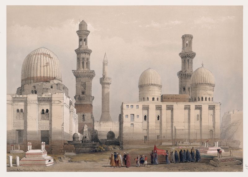 Tumbas de los Mamelucos, El Cairo, óleo sobre lienzo de David Roberts