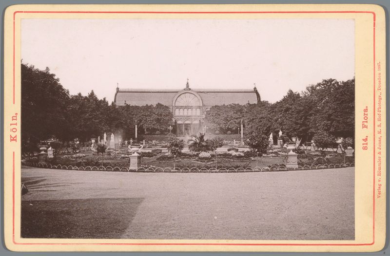 Cena de jardim botânico com um edifício, 1887, Unknown Artist