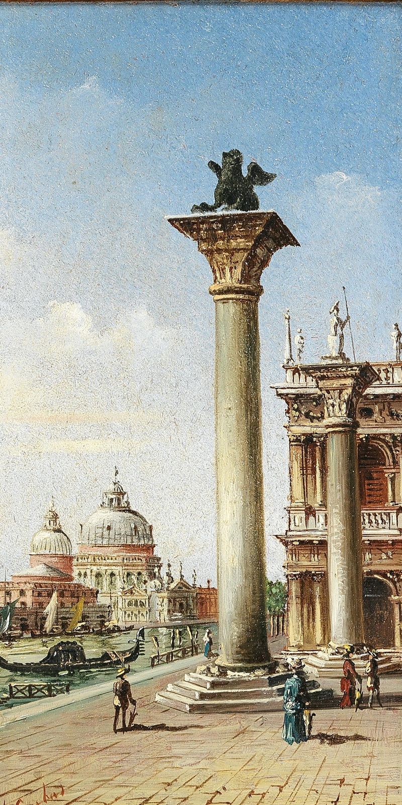 Venice landscape with Santa Maria della Salute dome, oil on canvas by Marco Grubas