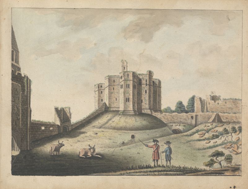 Warkworth Castle in Northumberland, oil painting by William Beilby