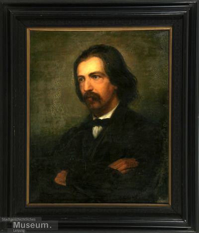 Retrato del compositor Franz v. Holstein, óleo de Susette Hauptmann