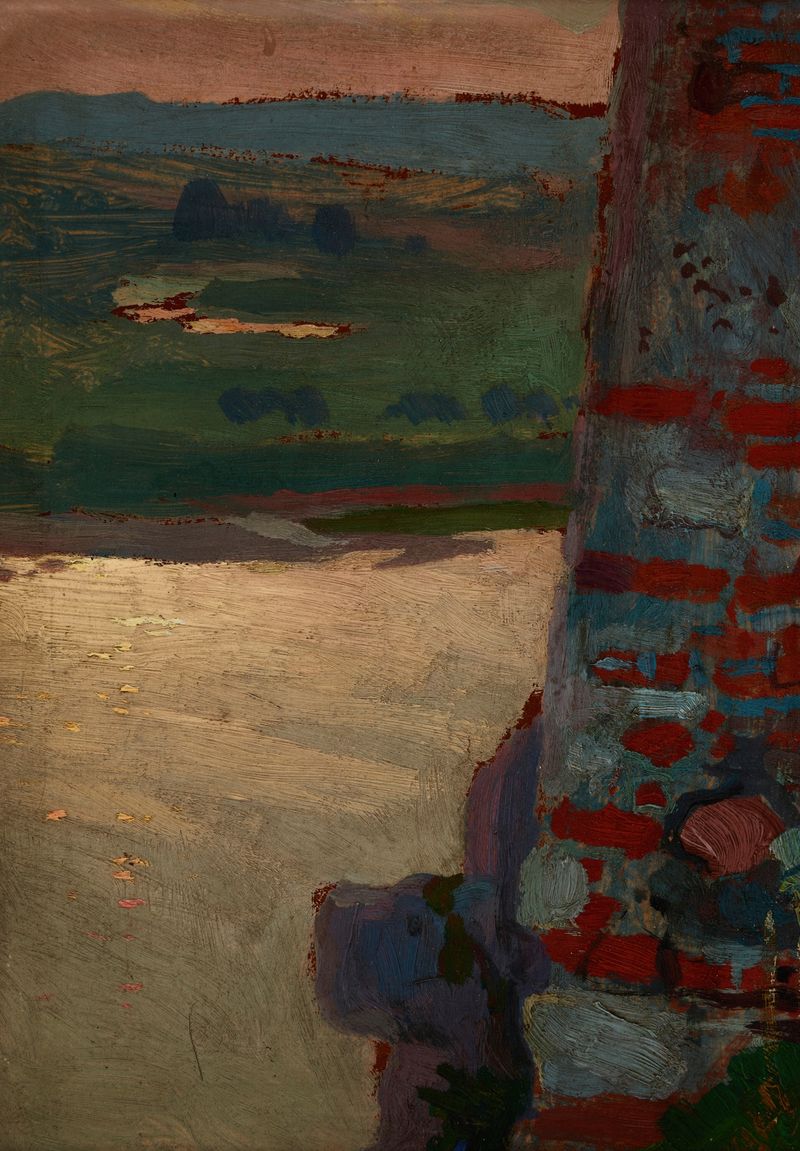 Evening on the Vistula River by Jan Stanisławski, oil painting depicting a tranquil river at twilight.