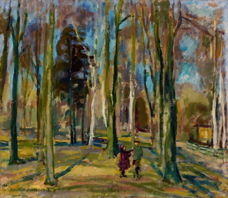 Marina de Magnus Enckell, óleo que representa una costa tranquila.
