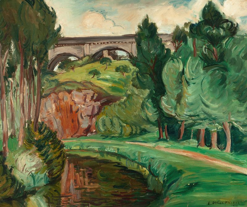 La Rance by Emile Othon Friesz, a landscape with a river and nature, oil painting.
