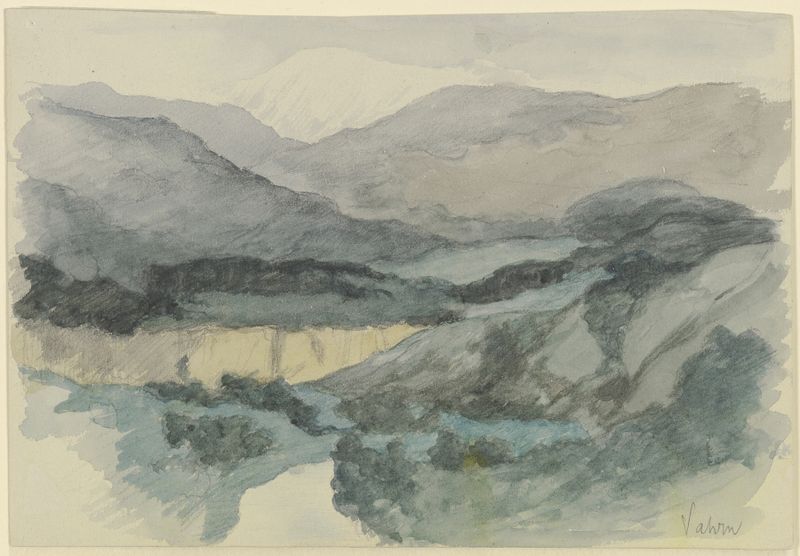 Landscape oil painting by Louis Eysen featuring trees and a river.