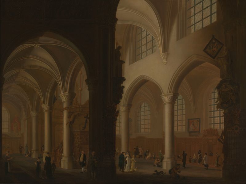 Interior da Antiga Igreja de São Jorge, óleo sobre tela de Petrus Johannes van Regemorter
