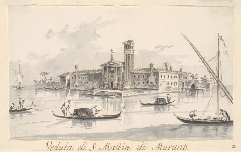 A Igreja e o Convento de San Mattia di Murano de Giacomo Guardi, óleo