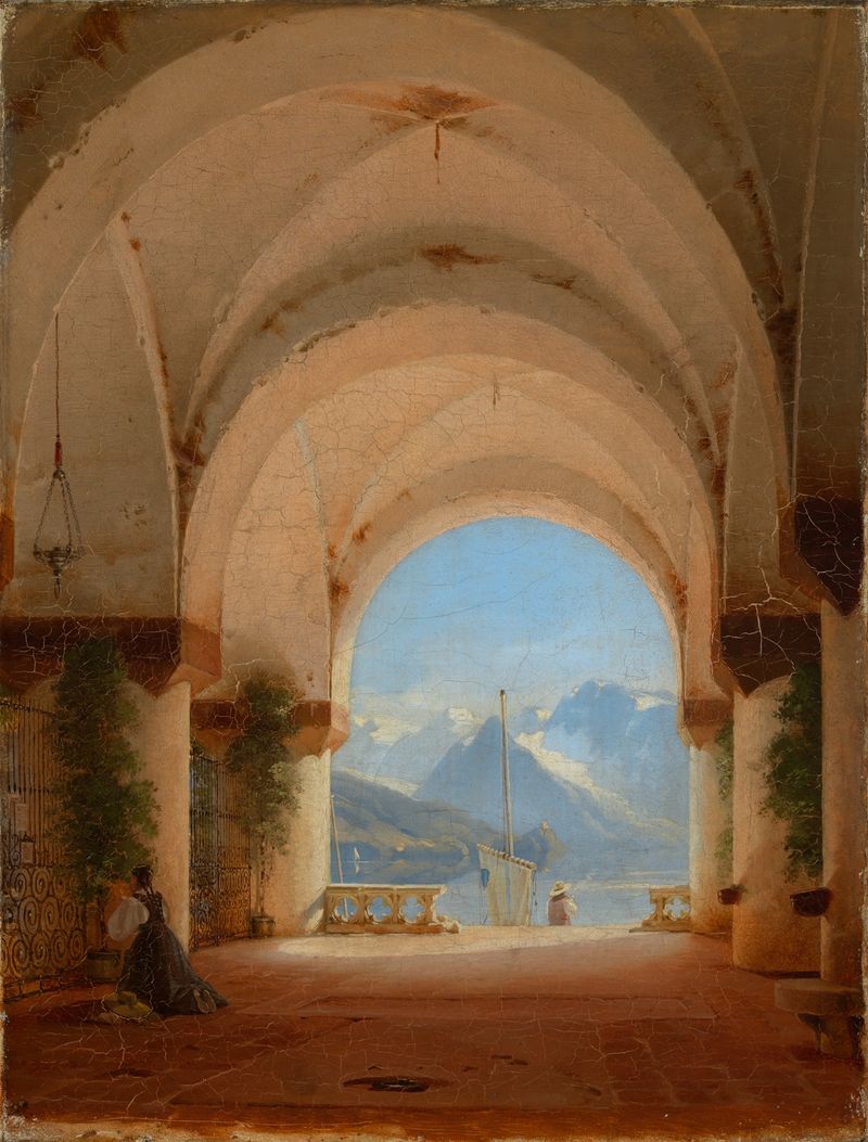 Gothic architecture featuring cloisters by August von Bayer
