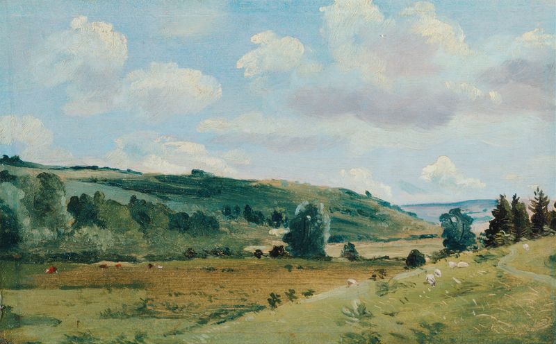 Summer landscape near Dedham, oil on canvas by Lionel Constable