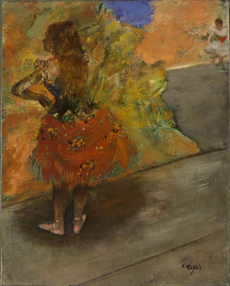 Ballet Dancer by Hilaire-Germain-Edgar Degas, oil on canvas, featuring a dancer in a tutu.