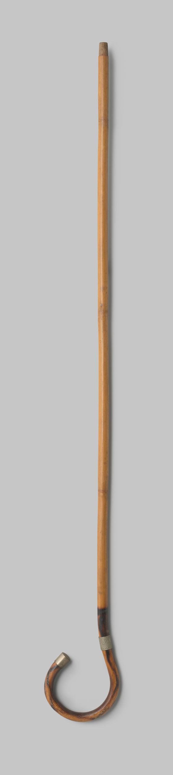 Bamboo parasol with silver tip and ring by Gustav Schnitzler