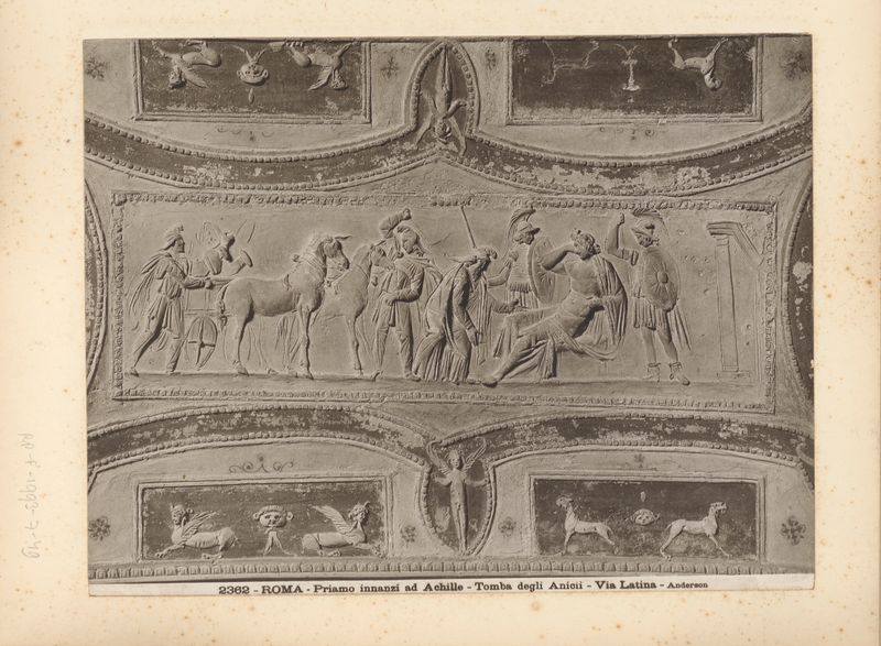 Neoclassical gelatin silver print by James Anderson depicting Achilles and Priamus.