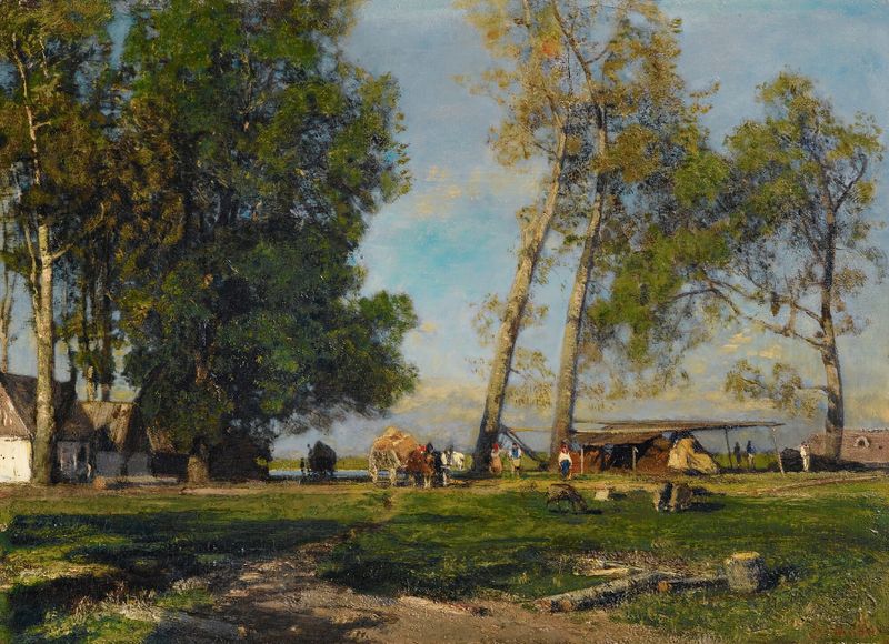 Landscape scene in The Prater Gardens, Vienna by Emil Jakob Schindler, unknown medium