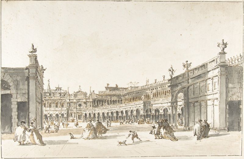 Piazza San Marco Decorated for the Festa della Sensa, óleo sobre tela de Giacomo Guardi